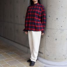 画像4: 【ista-ire】起毛チェックフリルカラーブラウス (4)