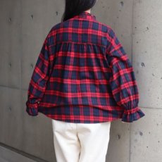 画像3: 【ista-ire】起毛チェックフリルカラーブラウス (3)