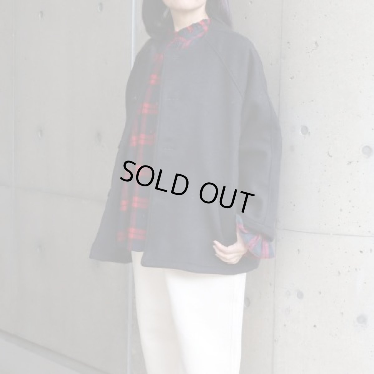 画像1: 【NARU FACTORY】ダブルフェイスメルトンラグランコート (1)