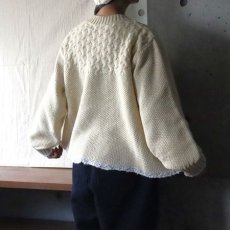画像2: 【NARU FACTORY】ミラノラム アンティークバスケット柄バイカラーニット (2)
