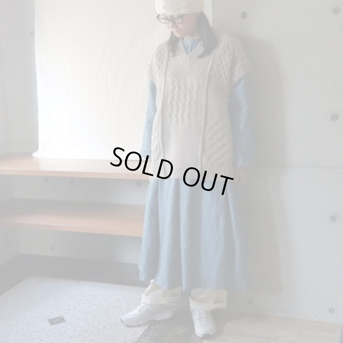 画像7: 【NARU FACTORY】NATURAL COLORED WOOL 柄編みニットベスト (7)