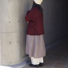 画像5: 30%OFF SALE【08Mab】14番手リネン片側裾タックデザインクルーネックワンピース (5)