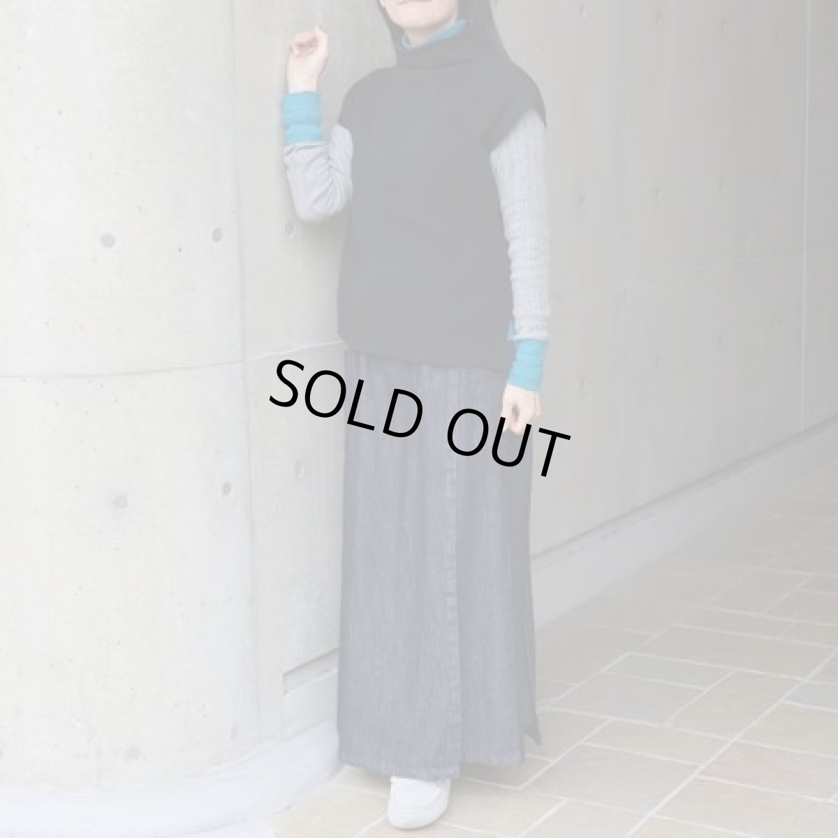 画像4: 30%OFF SALE【08Mab】リサイクルポリコットンハイネックベスト (4)