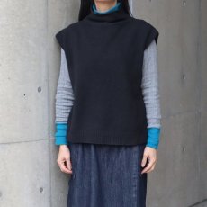 画像1: 30%OFF SALE【08Mab】リサイクルポリコットンハイネックベスト (1)