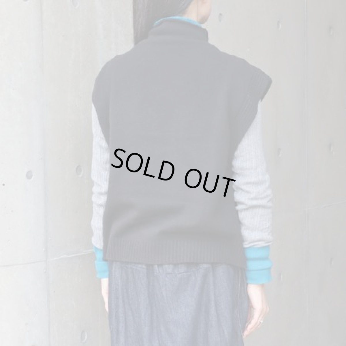 画像3: 30%OFF SALE【08Mab】リサイクルポリコットンハイネックベスト (3)