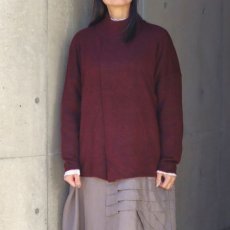 画像1: 30%OFF SALE【08Mab】キャメル重ね風ニットプルオーバー (1)