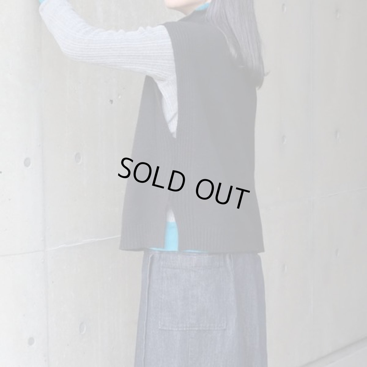 画像2: 30%OFF SALE【08Mab】リサイクルポリコットンハイネックベスト (2)