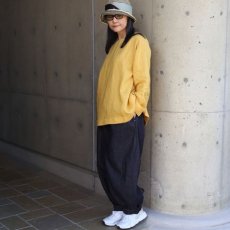 画像5: 【08Mab】14番手リネン前後着ノーカラーブラウス (5)