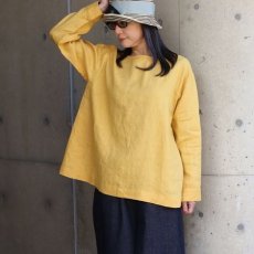 画像4: 【08Mab】14番手リネン前後着ノーカラーブラウス (4)