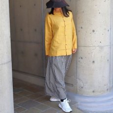 画像9: 【08Mab】14番手リネン前後着ノーカラーブラウス (9)