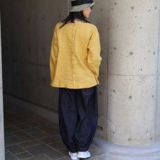 画像7: 【08Mab】14番手リネン前後着ノーカラーブラウス (7)