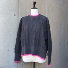 画像14: 【NARU FACTORY】Hidamari cttn ワイドリブバイカラーコモドニット (14)