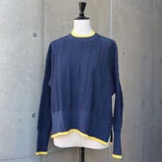 画像17: 【NARU FACTORY】Hidamari cttn ワイドリブバイカラーコモドニット (17)