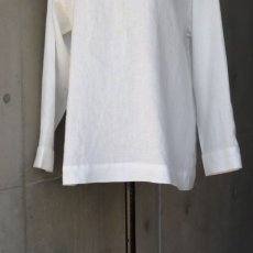 画像25: 【08Mab】14番手リネン前後着ノーカラーブラウス (25)