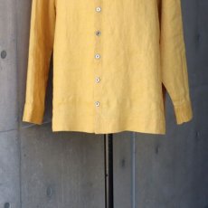 画像16: 【08Mab】14番手リネン前後着ノーカラーブラウス (16)