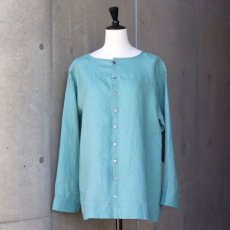 画像26: 【08Mab】14番手リネン前後着ノーカラーブラウス (26)