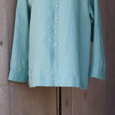 画像28: 【08Mab】14番手リネン前後着ノーカラーブラウス (28)