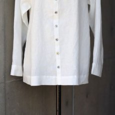 画像22: 【08Mab】14番手リネン前後着ノーカラーブラウス (22)