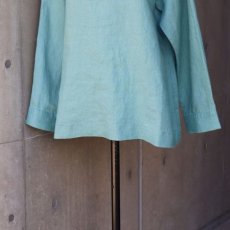 画像31: 【08Mab】14番手リネン前後着ノーカラーブラウス (31)