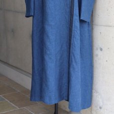 画像3: 20%OFF SALE【08Mab】9番手リネン配色パッカリングワンピース (3)