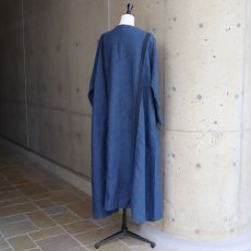 画像4: 20%OFF SALE【08Mab】9番手リネン配色パッカリングワンピース (4)