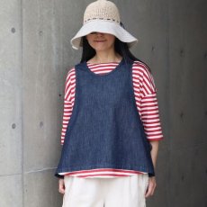 画像4: 【ista-ire】6.5oz甘撚りデニム　サイドリボン2WAYベスト (4)