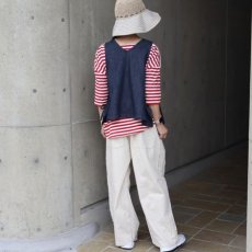 画像12: 【ista-ire】6.5oz甘撚りデニム　サイドリボン2WAYベスト (12)