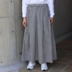 画像2: 【NARU FACTORY】ブロードチェック柄ギャザースカート (2)