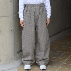 画像1: 【NARU FACTORY】綿麻チェックノッポパンツ (1)