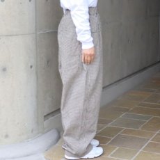 画像3: 【NARU FACTORY】綿麻チェックノッポパンツ (3)