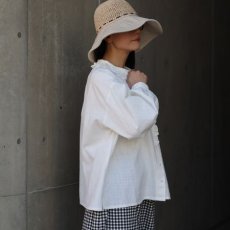 画像2: 【ista-ire】綿麻サンドウォッシュ　フリルカラーブラウス (2)