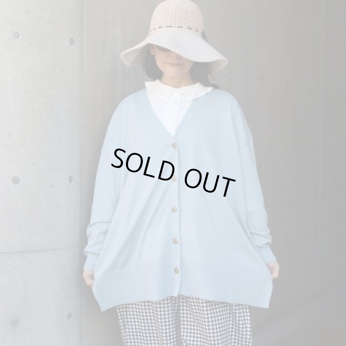 画像1: 【ista-ire】コットンハイゲージニット　ワイドカーディガン (1)