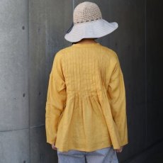 画像3: 【08Mab】14番手リネン前あきタックブラウス (3)