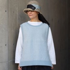 画像1: 【ista-ire】コットンハイゲージニット　サイドOPEN2WAYベスト (1)