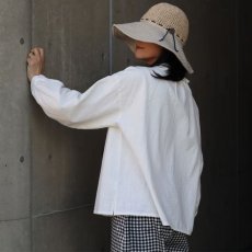 画像4: 【ista-ire】綿麻サンドウォッシュ　フリルカラーブラウス (4)