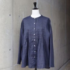 画像16: 【08Mab】14番手リネン前あきタックブラウス (16)