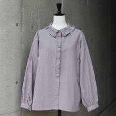 画像15: 【ista-ire】綿麻サンドウォッシュ　フリルカラーブラウス (15)
