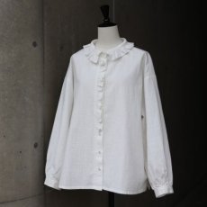 画像10: 【ista-ire】綿麻サンドウォッシュ　フリルカラーブラウス (10)