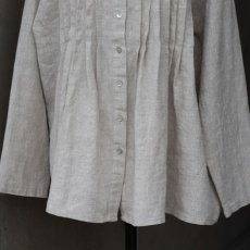 画像15: 【08Mab】14番手リネン前あきタックブラウス (15)