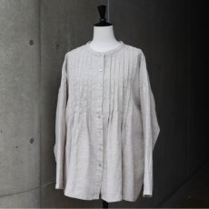 画像13: 【08Mab】14番手リネン前あきタックブラウス (13)
