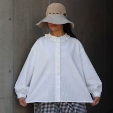 画像12: 【ista-ire】綿麻サンドウォッシュ　フリルカラーブラウス (12)