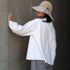 画像15: 【ista-ire】綿麻サンドウォッシュ　フリルカラーブラウス (15)