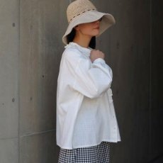 画像13: 【ista-ire】綿麻サンドウォッシュ　フリルカラーブラウス (13)