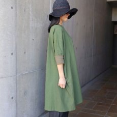 画像2: 【NARU FACTORY】シーチングハンドワッシャーチュニックワンピース (2)