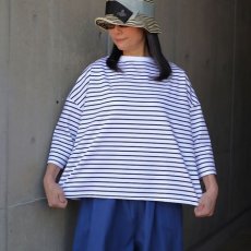 画像1: 【NARU FACTORY】スーピマコットンポンチBD ワイドＴ 七分袖 (1)