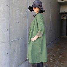 画像4: 【NARU FACTORY】シーチングハンドワッシャーチュニックワンピース (4)