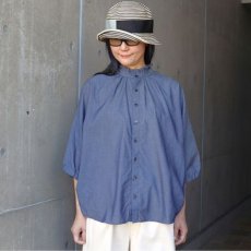 画像1: 【NARU FACTORY】2.25ozデニム ターキーシャツフリルネック (1)