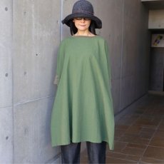 画像1: 【NARU FACTORY】シーチングハンドワッシャーチュニックワンピース (1)