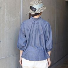 画像3: 【NARU FACTORY】2.25ozデニム ターキーシャツフリルネック (3)