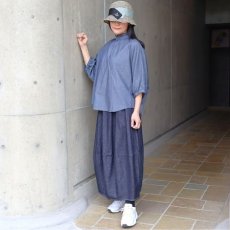 画像12: 【NARU FACTORY】2.25ozデニム ターキーシャツフリルネック (12)